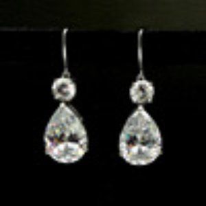 FASHION OL LADY WATER DROP BIG ZIRCON EARRING